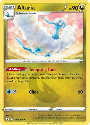 Altaria (106/203) [Sword & Shield: Evolving Skies] Reverse Holofoil
