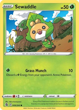Sewaddle (009/264) [Sword & Shield: Fusion Strike] Reverse Holofoil