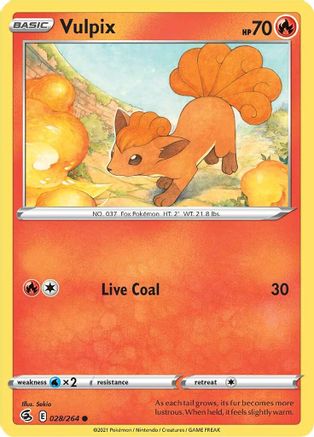 Vulpix (028/264) [Sword & Shield: Fusion Strike] Reverse Holofoil