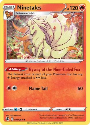 Ninetales (031/264) [Sword & Shield: Fusion Strike] Reverse Holofoil