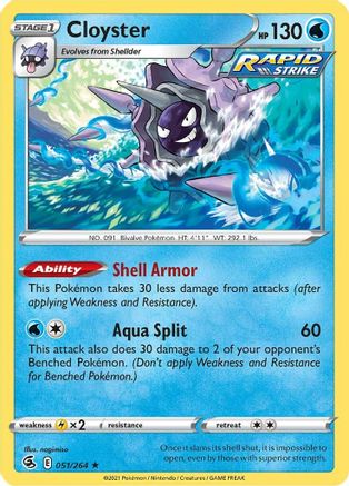 Cloyster (051/264) [Sword & Shield: Fusion Strike] Reverse Holofoil