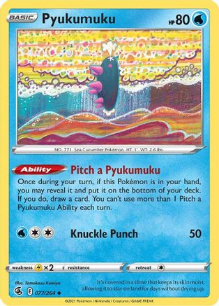 Pyukumuku (077/264) [Sword & Shield: Fusion Strike] Reverse Holofoil