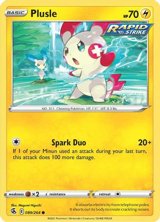 Plusle (089/264) [Sword & Shield: Fusion Strike] Reverse Holofoil