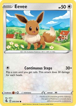 Eevee (205/264) [Sword & Shield: Fusion Strike] Reverse Holofoil