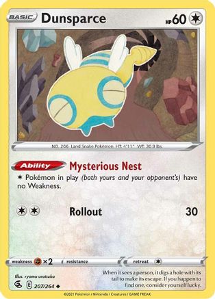 Dunsparce (207/264) [Sword & Shield: Fusion Strike] Reverse Holofoil