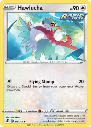 Hawlucha (216/264) [Sword & Shield: Fusion Strike] Reverse Holofoil