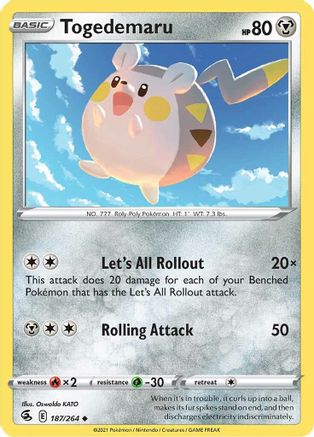 Togedemaru (187/264) [Sword & Shield: Fusion Strike] Reverse Holofoil
