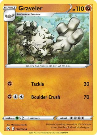 Graveler (136/264) [Sword & Shield: Fusion Strike] Reverse Holofoil