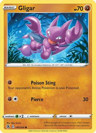 Gligar (140/264) [Sword & Shield: Fusion Strike] Reverse Holofoil