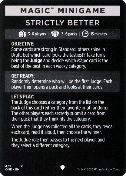 Strictly Better // Strictly Better (cont'd)  [Phyrexia: All Will Be One Minigames]