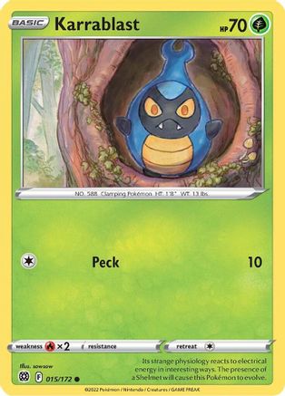 Karrablast (015/172) [Sword & Shield: Brilliant Stars] Reverse Holofoil