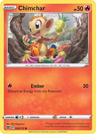Chimchar (024/172) [Sword & Shield: Brilliant Stars] Reverse Holofoil
