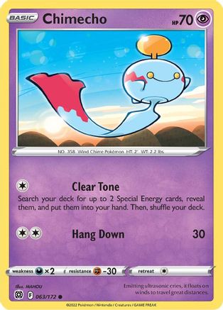 Chimecho (063/172) [Sword & Shield: Brilliant Stars] Reverse Holofoil