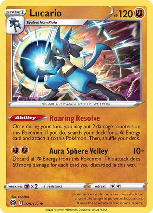 Lucario (079/172) [Sword & Shield: Brilliant Stars] Reverse Holofoil