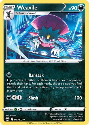 Weavile (087/172) [Sword & Shield: Brilliant Stars] Reverse Holofoil