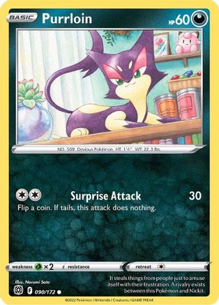 Purrloin (090/172) [Sword & Shield: Brilliant Stars] Reverse Holofoil