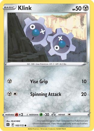 Klink (102/172) [Sword & Shield: Brilliant Stars] Reverse Holofoil