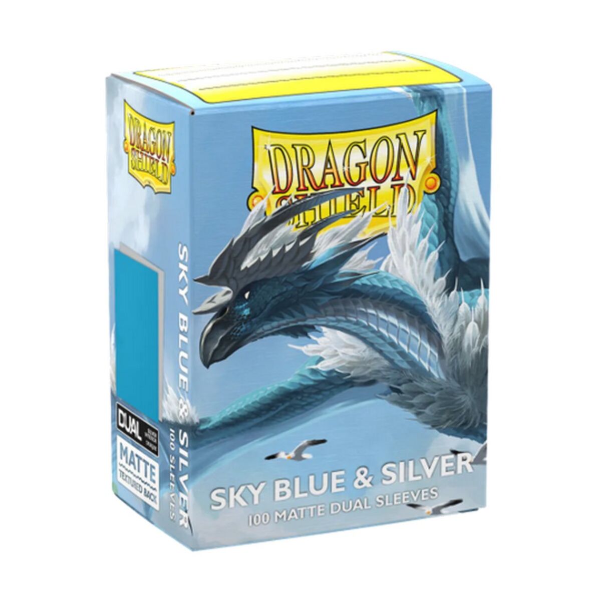Dragon Shield: Sleeves – Dual Matte – Sky Blue/Silver (Standard Size)