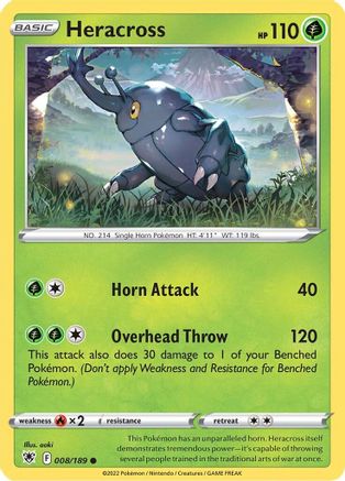 Heracross (008/189) [Sword & Shield: Astral Radiance] Reverse Holofoil