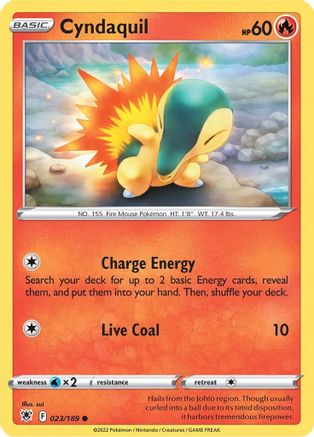 Cyndaquil (023/189) [Sword & Shield: Astral Radiance] Reverse Holofoil