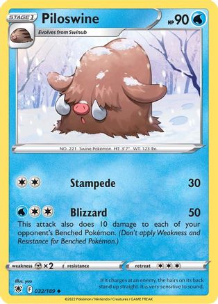 Piloswine (032/189) [Sword & Shield: Astral Radiance] Reverse Holofoil
