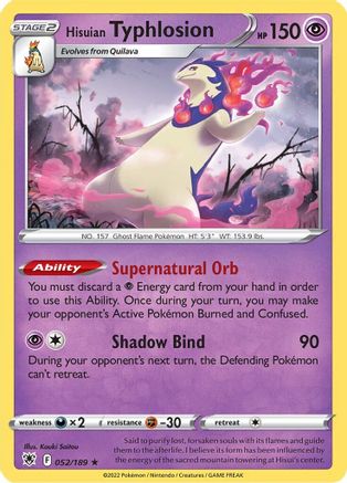 Hisuian Typhlosion (052/189) [Sword & Shield: Astral Radiance] Reverse Holofoil