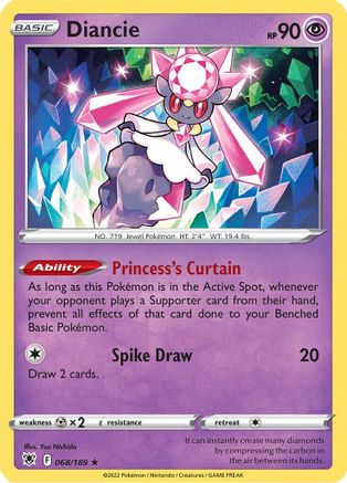 Diancie (068/189) [Sword & Shield: Astral Radiance] Reverse Holofoil