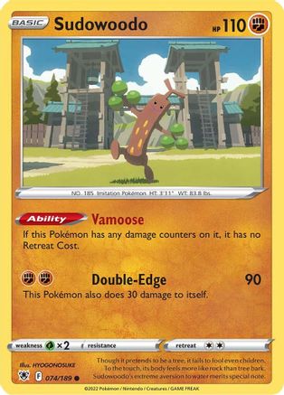 Sudowoodo (074/189) [Sword & Shield: Astral Radiance] Reverse Holofoil