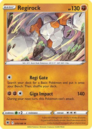 Regirock (075/189) [Sword & Shield: Astral Radiance] Reverse Holofoil