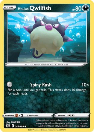 Hisuian Qwilfish (089/189) [Sword & Shield: Astral Radiance] Reverse Holofoil