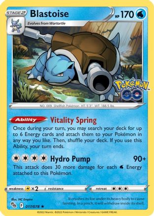 Blastoise (017/078) [Pokémon GO] Reverse Holofoil