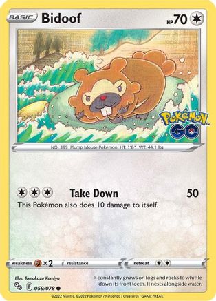 Bidoof (059/078) [Pokémon GO] Reverse Holofoil