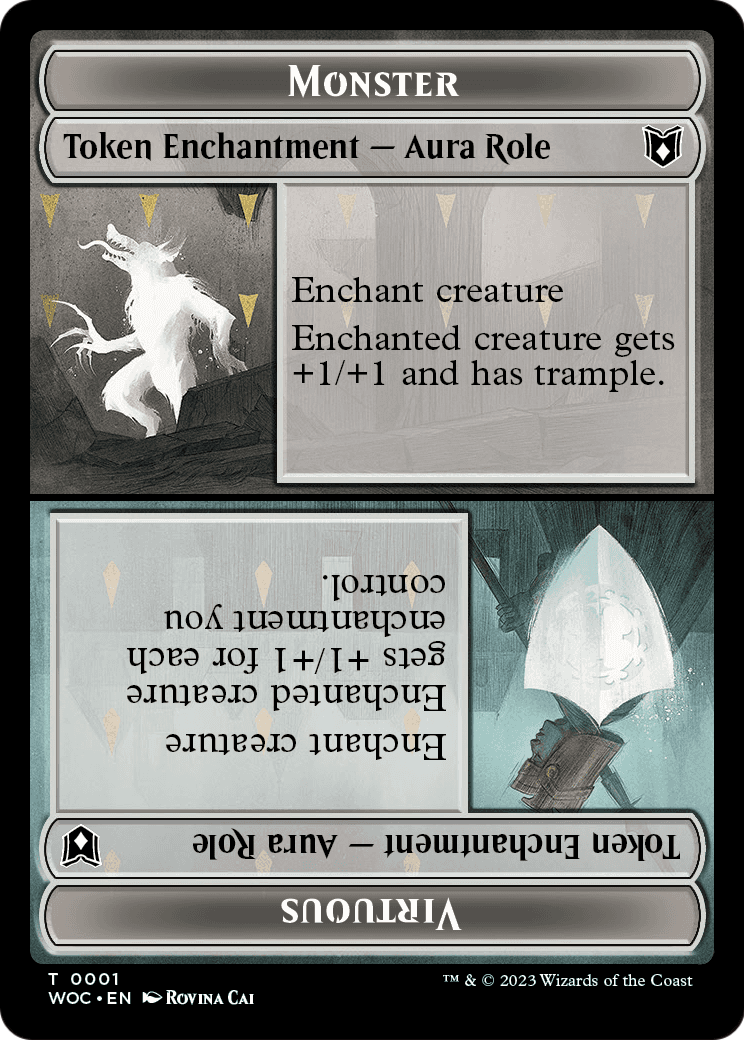 Monster // Virtuous  [Wilds of Eldraine Commander Tokens] Foil