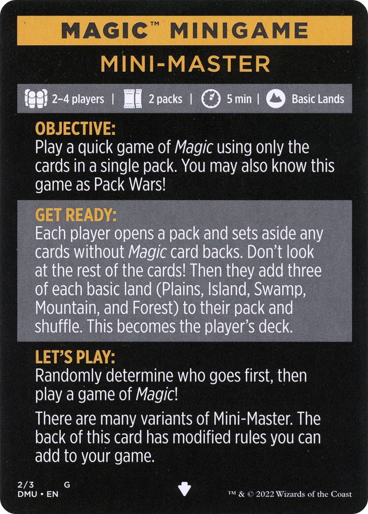 Mini-Master // Mini-Master (cont'd)  [Dominaria United Minigames] Foil