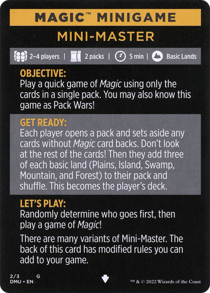 Mini-Master // Mini-Master (cont'd)  [Dominaria United Minigames] Foil