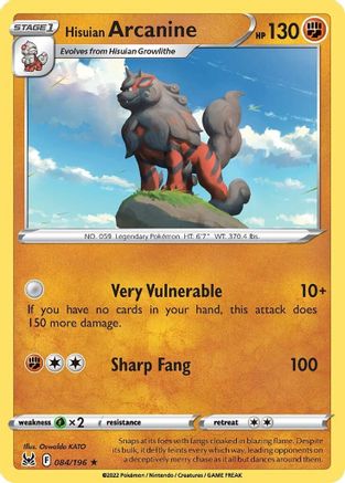 Hisuian Arcanine (084/196) [Sword & Shield: Lost Origin] Reverse Holofoil