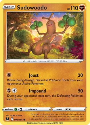 Sudowoodo (094/196) [Sword & Shield: Lost Origin] Reverse Holofoil