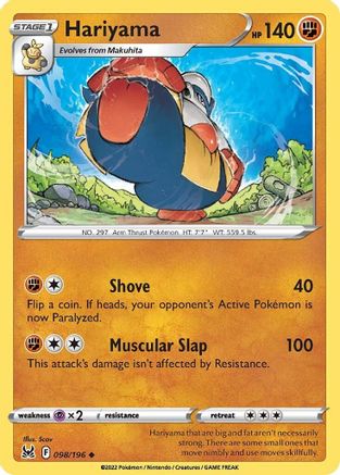 Hariyama (098/196) [Sword & Shield: Lost Origin] Reverse Holofoil