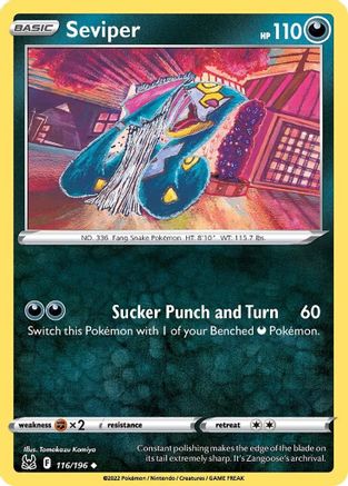 Seviper (116/196) [Sword & Shield: Lost Origin] Reverse Holofoil