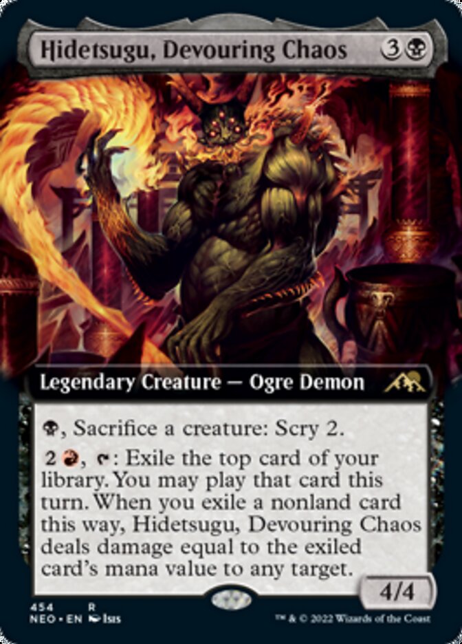 Hidetsugu, Devouring Chaos (Extended Art) [Kamigawa: Neon Dynasty] Foil