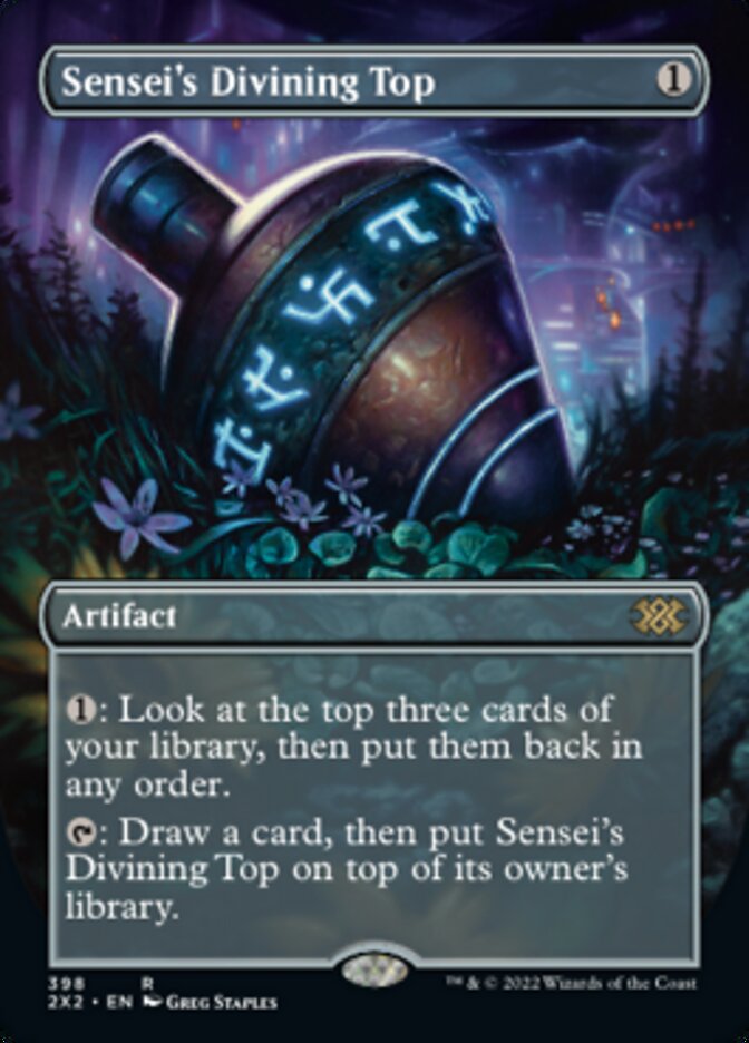 Sensei's Divining Top (Borderless Alternate Art) [Double Masters 2022] Foil