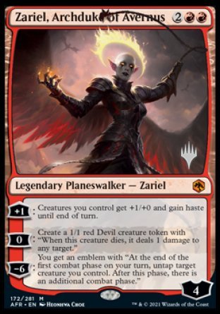 Zariel, Archduke of Avernus (Promo Pack) [Dungeons & Dragons: Adventures in the Forgotten Realms Promos] Foil
