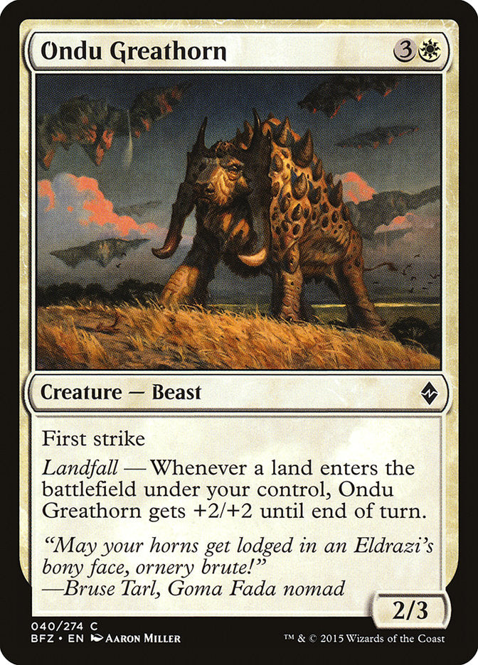 Ondu Greathorn [Battle for Zendikar] Foil