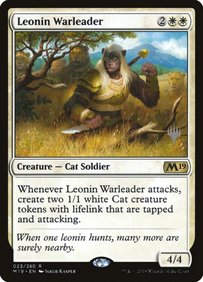 Leonin Warleader (Promo Pack) [Core Set 2019 Promos] Foil