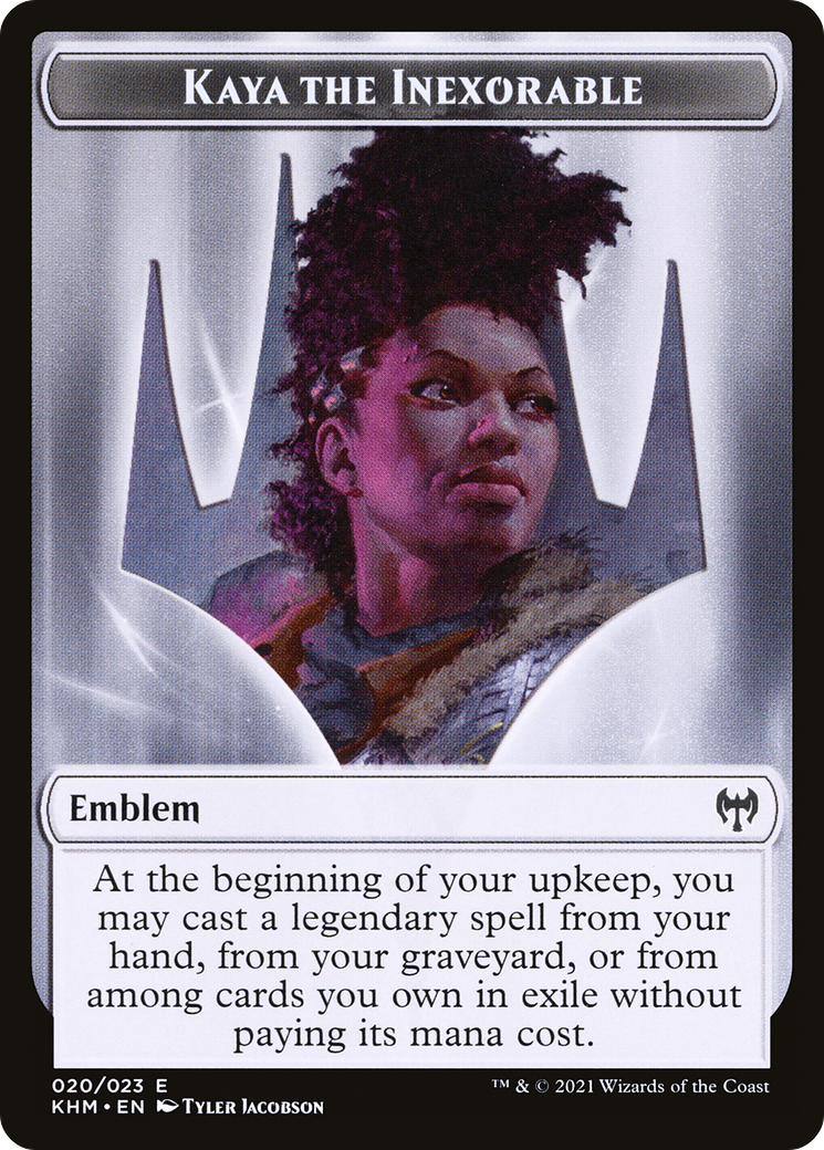 Kaya the Inexorable Emblem  [Kaldheim Tokens]