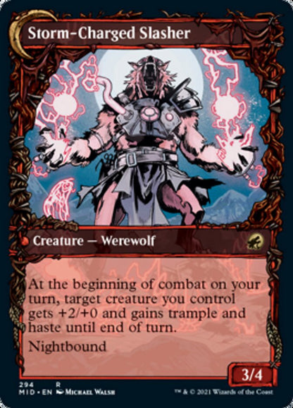 Reckless Stormseeker // Storm-Charged Slasher (Showcase Equinox) [Innistrad: Midnight Hunt] Foil