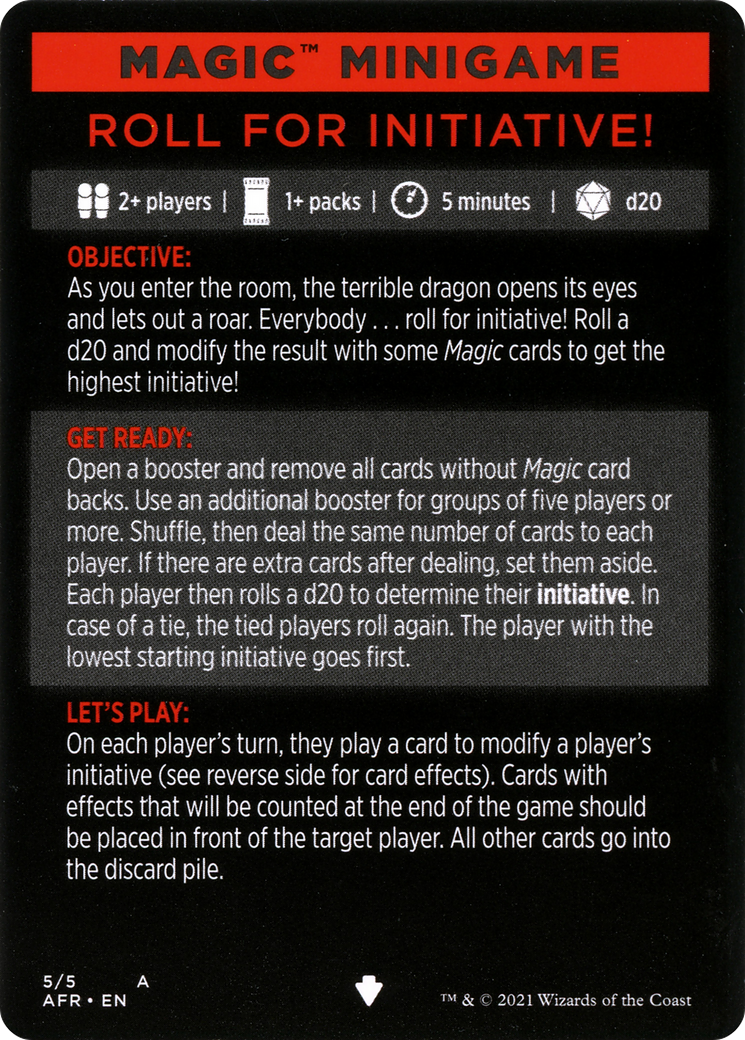 Roll for Initiative // Roll for Initiative (cont'd)  [Adventures in the Forgotten Realms Minigames]
