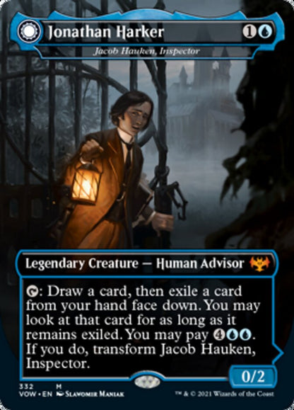 Jacob Hauken, Inspector // Hauken's Insight - Jonathan Harker // Harker's Obsessive Inquiry [Innistrad: Crimson Vow] Foil