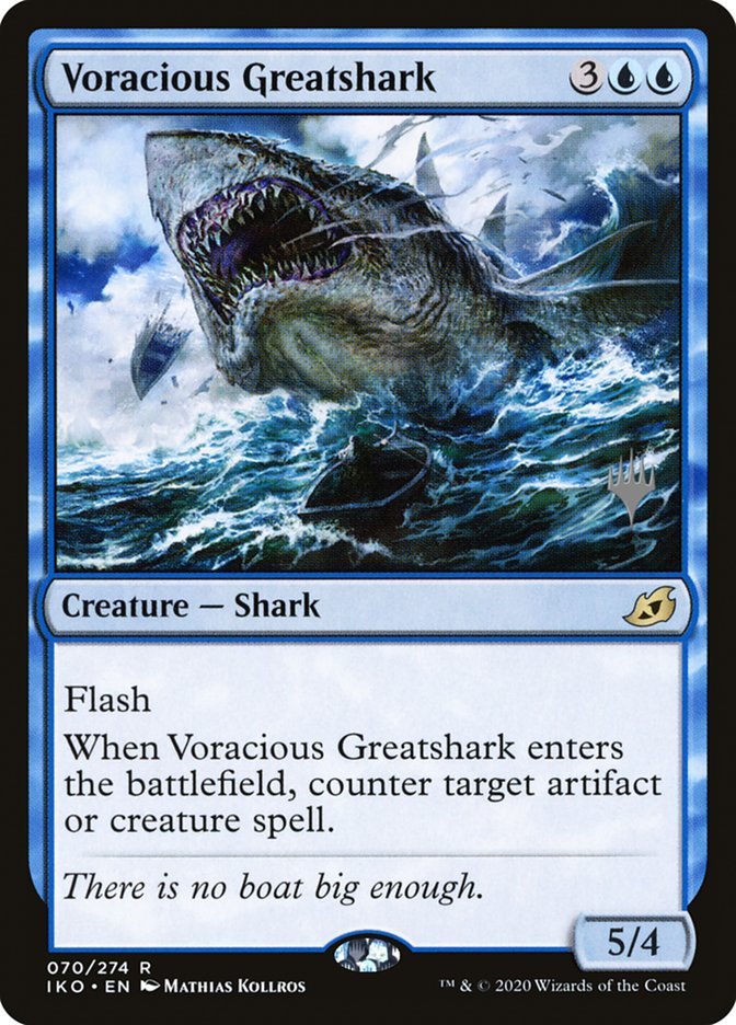 Voracious Greatshark (Promo Pack) [Ikoria: Lair of Behemoths Promos] Foil