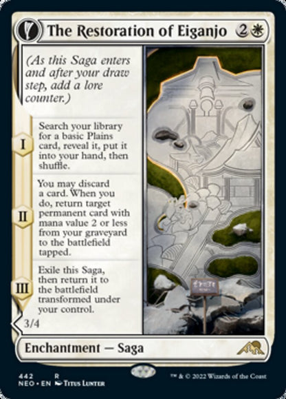 The Restoration of Eiganjo // Architect of Restoration (Extended) [Kamigawa: Neon Dynasty] Foil